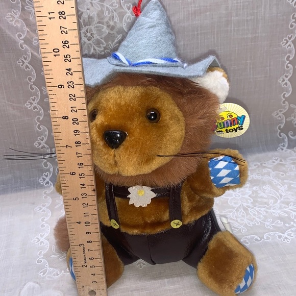 1997 Vintage 11" Gerhardshofen Germany yodeling lion plush stuffed animal - Picture 2 of 12